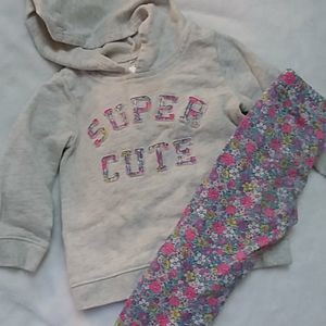 2T Super Cute Sweatshirt and leggings set